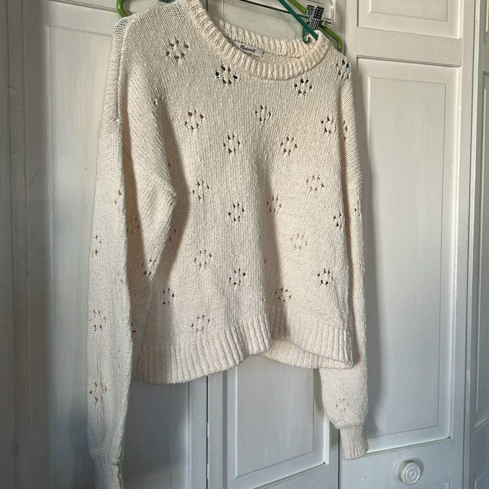 Madewell Cropped Eyelet Knit Sweater - Size S - Picture 4 of 8